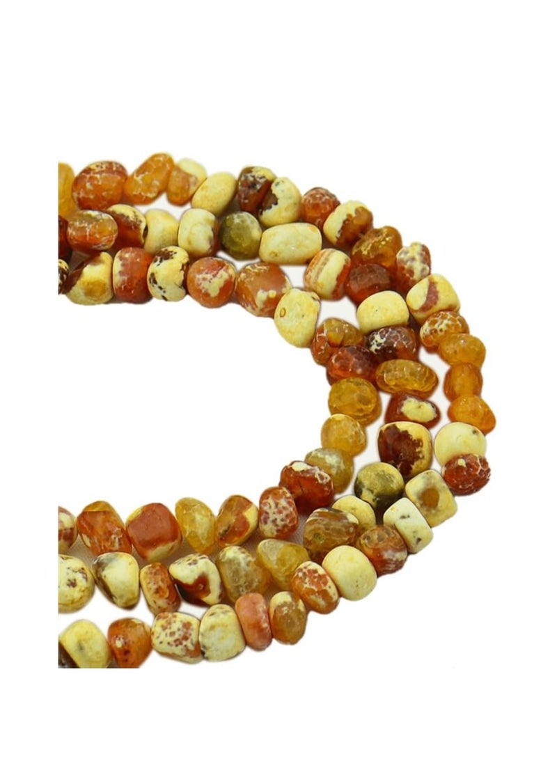 Loose natural stones of orange, brown and yellow gradient agate, rough, cracked and unpolished - Image 2