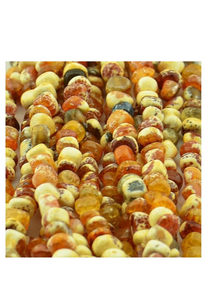 Loose natural stones of orange, brown and yellow gradient agate, rough, cracked and unpolished - Image 4