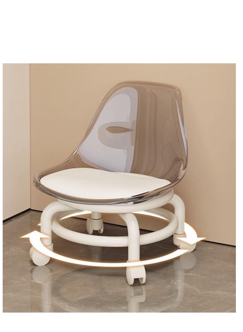 Golden 2 pieces Low Rolling Stool-Small Acrylic Stool with Wheels,Mini Roller Seat with Back Support,Short Rolling Stool Chair for Work,Home Cleaning,Garage,Office and Laundry (‎Transparent) - Image 5