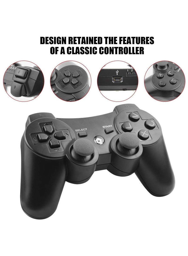 ذراع تحكم لجهاز بلاي ستيشن 3، بلوتوث لاسلكي باهتزاز مزدوج مع كابل شحن ومقابض الابهام من جامسوال، أسود - Image 4