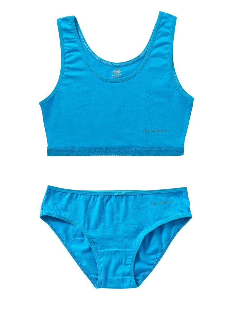 King Merryland Pack of 3 Women's Cotton Soft Bra Top and Bikini Panties Underwear Set - Image 3