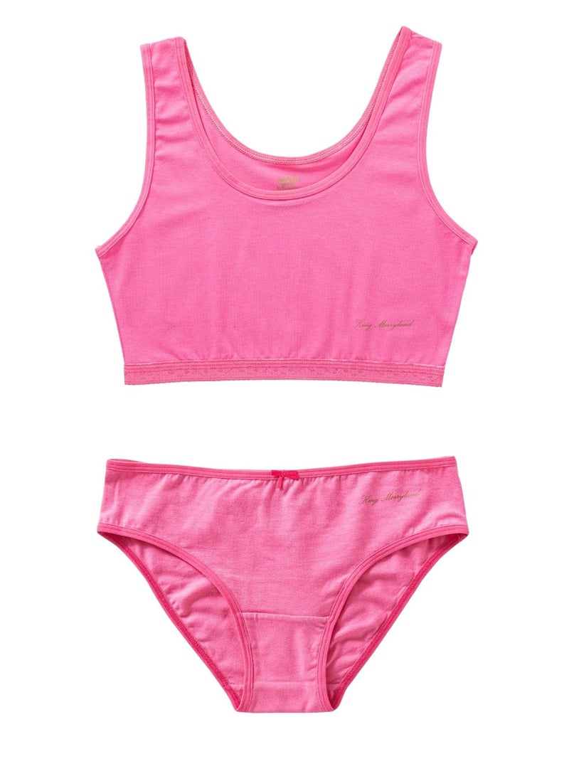 King Merryland Pack of 3 Women's Cotton Soft Bra Top and Bikini Panties Underwear Set - Image 4