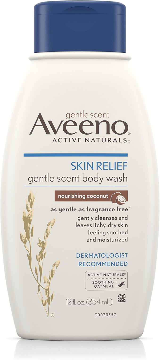 Aveeno Skin Relief Gentle Scent Body Wash For Sensitive Skin Nourishing Coconut 12 Fl Oz