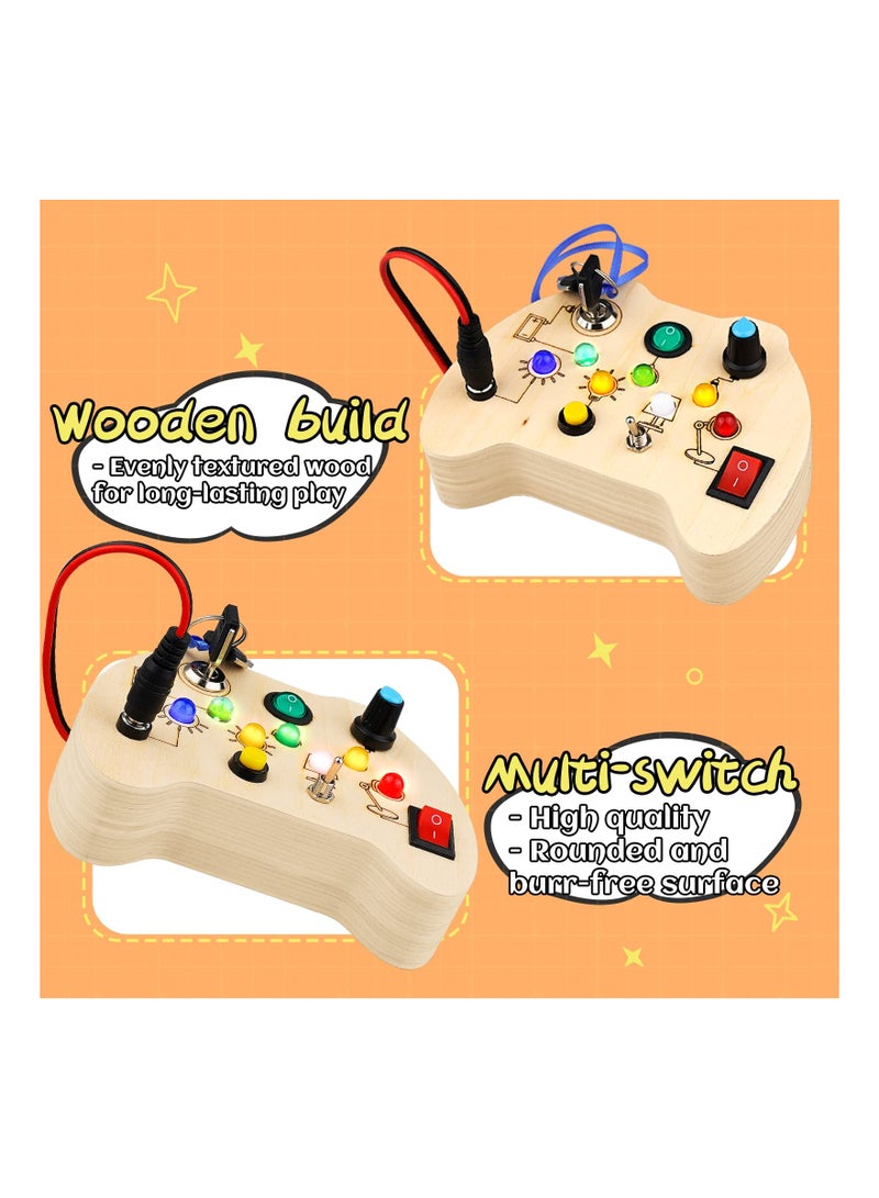 SYOSI Busy Board with LED Light Toys for Toddlers, Montessori Toys with Toggle Switch, Sensory Toys for Toddlers 1-3, Travel Toys for Educational Toddler Activities for 1 2 3 4 Year Old Boys & Girls - Image 4