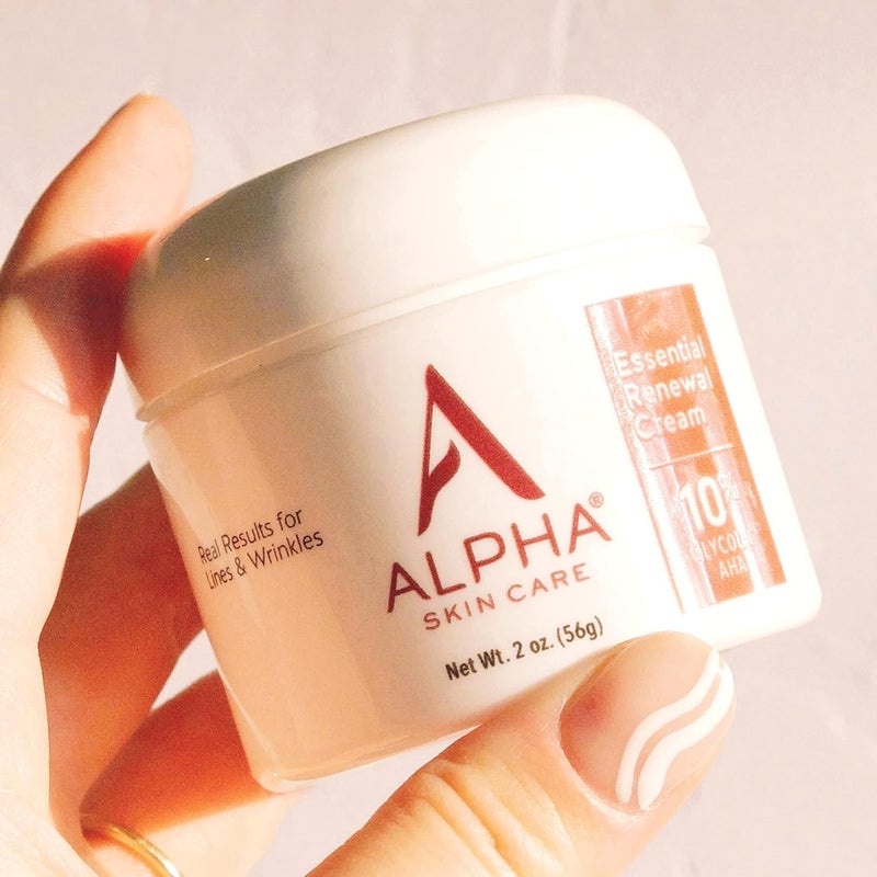 Alpha كريم التجديد الأساسي من ألفا للعناية بالبشرة، 10% حمض الجليكوليك AHA، تركيبة مضادة للشيخوخة، يقلل من الخطوط والتجاعيد، حمض ألفا هيدروكسي يقشر للحصول على بشرة أكثر نعومة، للبشرة العادية أو الحساسة أو الجافة، 2 أونصة، عبوة من 2 - Image 4