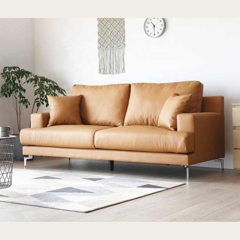 Luxury Luxe Modern 3-Seater Sofa in Brown - Image 1