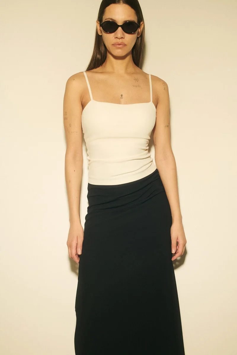 H&M Cooling Slim Fit Ribbed midi skirt