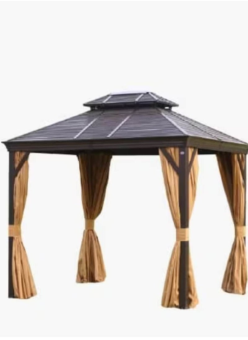 Swin Furniture - Swin 3x4 meters Durable Aluminum Outdoor  Gazebo for Garden Brown - Image 1