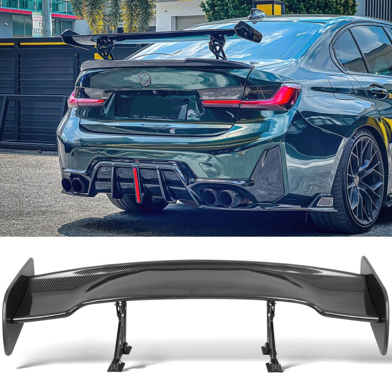 DREAMOTOR 47 Inch Universal Rear Spoiler Adjustable GT Style Car Rear Trunk Spoiler Wing Compatible with Mazda Miata Chevy Corvette Camaro Nissan Lexus Toyota Honda Civic Ford Mustang Scion