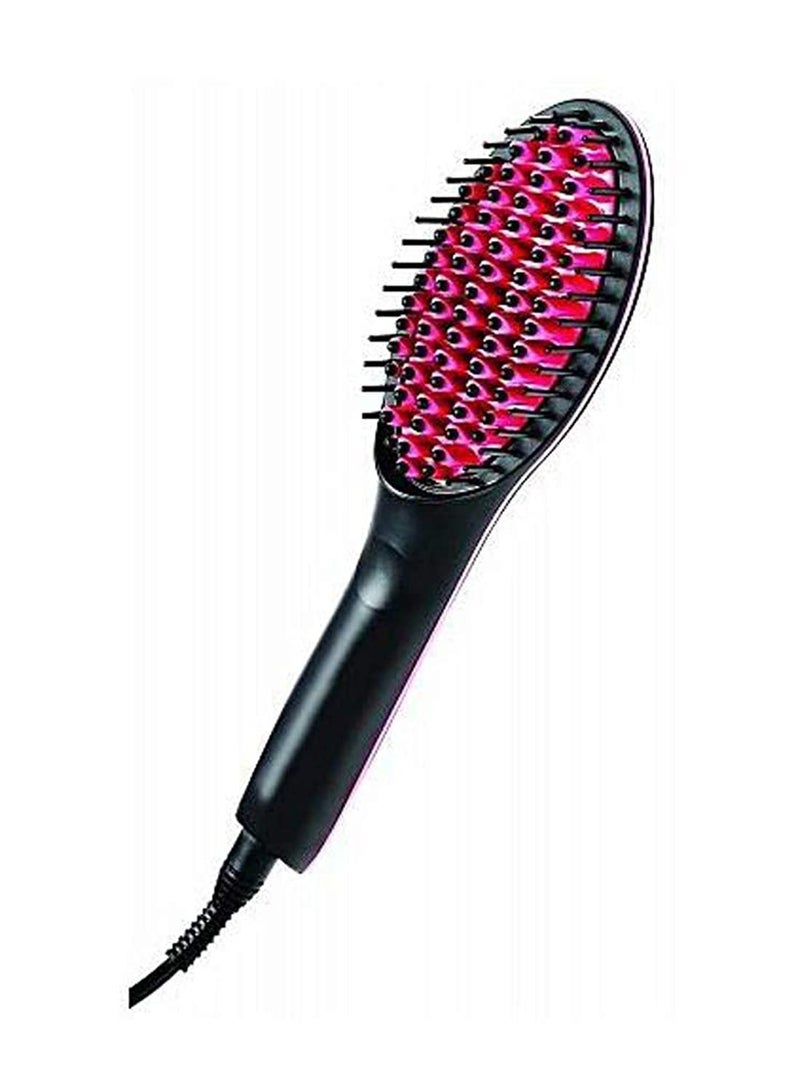 Electric Thermal Hair Brush with LCD Screen - Black/Red