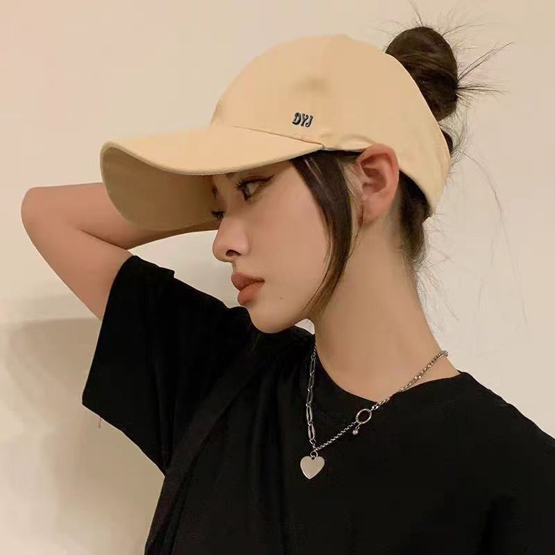 2025 New Oversized Baseball Cap with Embroidery, Sun Protection, and Face-Slimming Design - Versatile Lettered Snapback for Men & Women