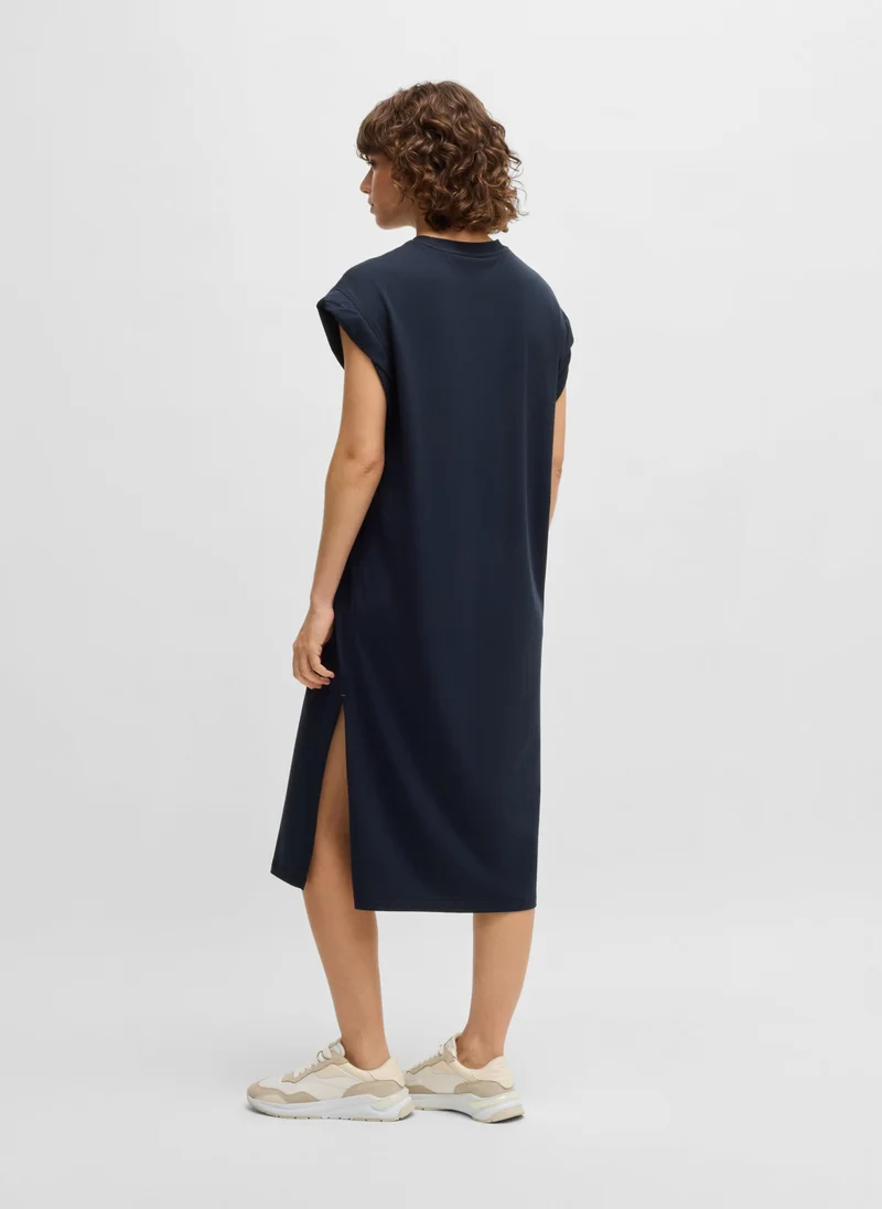 BOSS Cotton-blend dress with handwritten logo