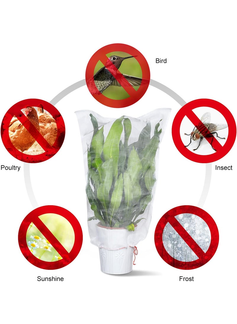 Shappy Garden Plant Fruits Netting Insect Bird Barrier Mesh Protection Netting Covers Bags with Drawstring Fruit Tree Flower Vegetables Net Protecting Plant for Vegetables Fruits 4 Pieces551 x 413 Inch  - Image 4