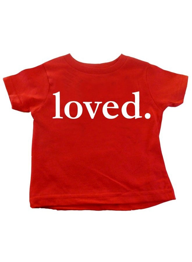 Kids Valentines Day Loved. Shirt Boys and Girls T-Shirt (2T, Red)