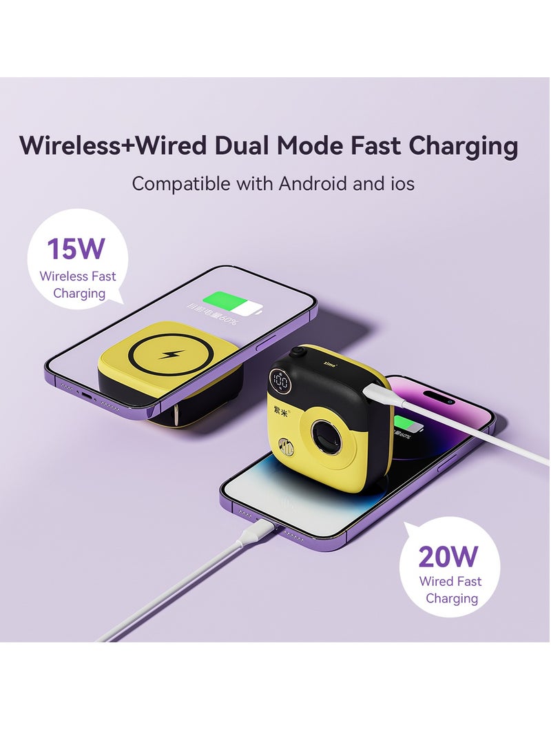 zime E49A Magnetic Power Bank, 10,000mAh Foldable Magnetic Wireless Portable Charger, 20W USB-C Power Compatible with iPhone 16/15/14/13/12 Series - Image 2