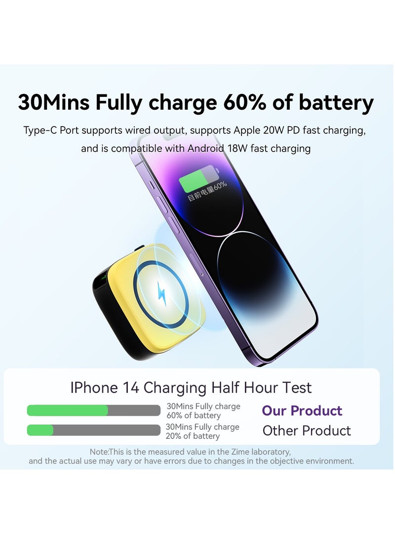 zime E49A Magnetic Power Bank, 10,000mAh Foldable Magnetic Wireless Portable Charger, 20W USB-C Power Compatible with iPhone 16/15/14/13/12 Series - Image 3