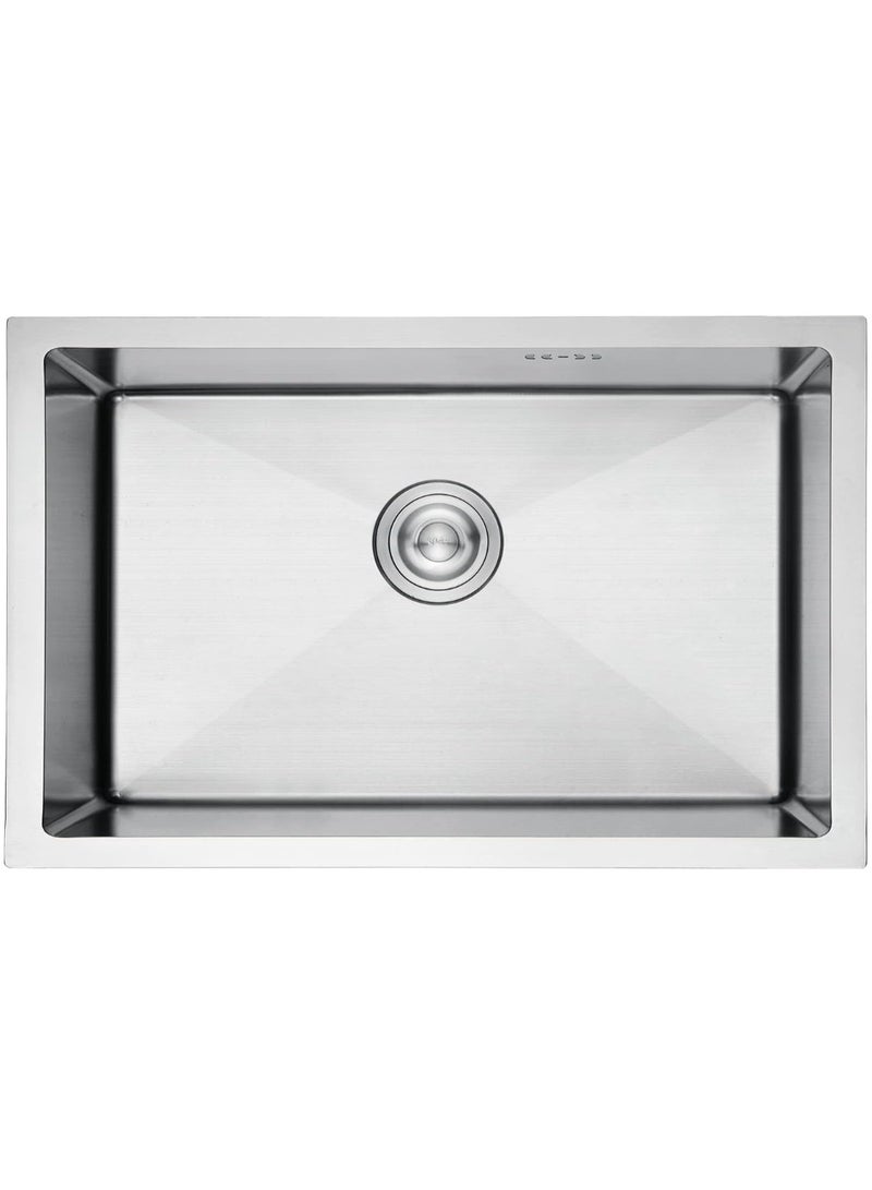 المفتاحة حوض مطبخ فاخر من الفولاذ المقاوم للصدأ - حوض كبير أحادي الحوض مثبت أسفله مع حوض عميق، يقلل الضوضاء، مقاوم للصدأ والخدش، تصميم عصري للمطابخ المنزلية والتجارية - Image 1