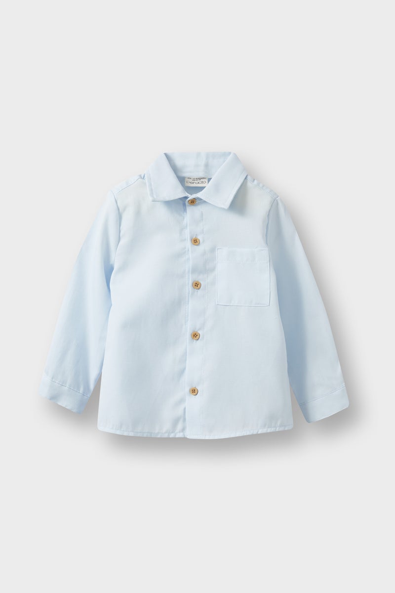 DeFacto Blue BabyBoy Baby Boy Shirt Collar Oxford Long Sleeve Shirt Casual - Image 1