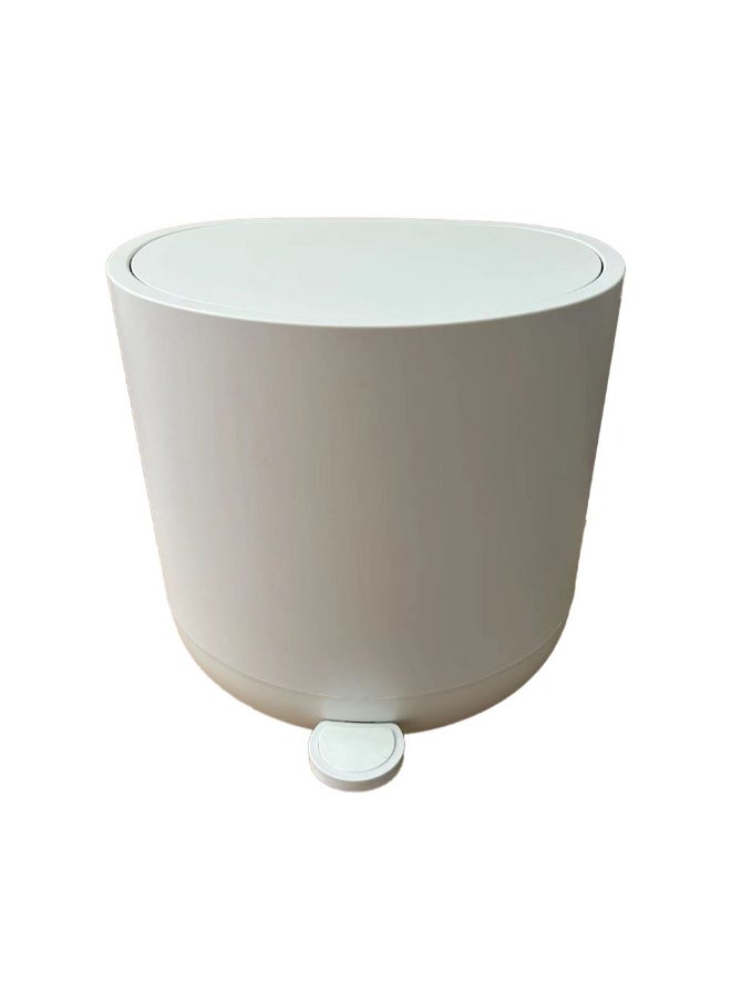 Zinnia 5L Half Round White Plastic Pedal Bin with Soft Close Lid - Image 1