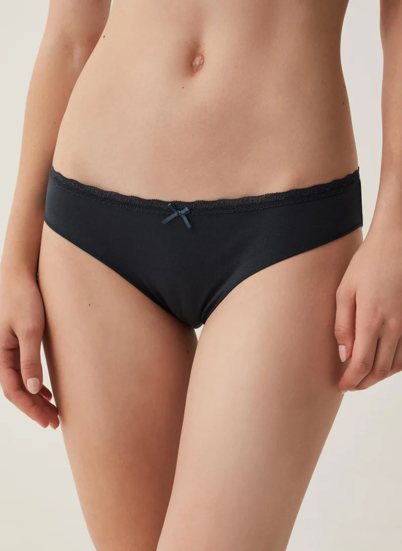 Ovs Two-pack briefs with lace and bow