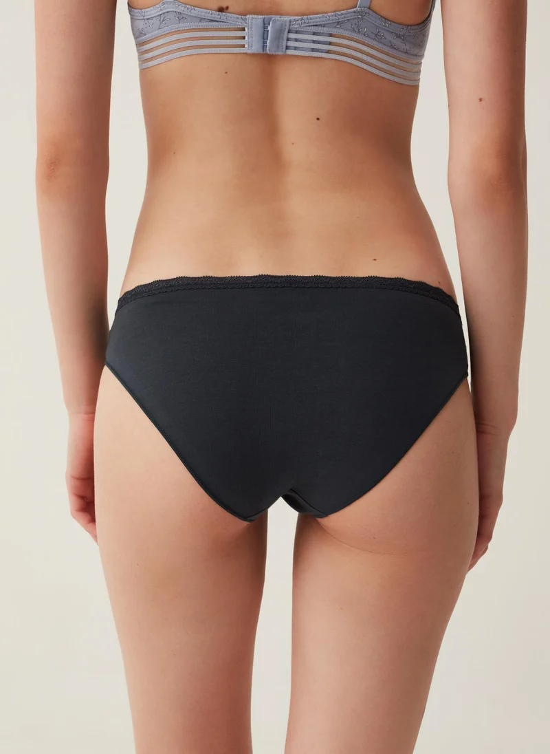 Ovs Two-pack briefs with lace and bow