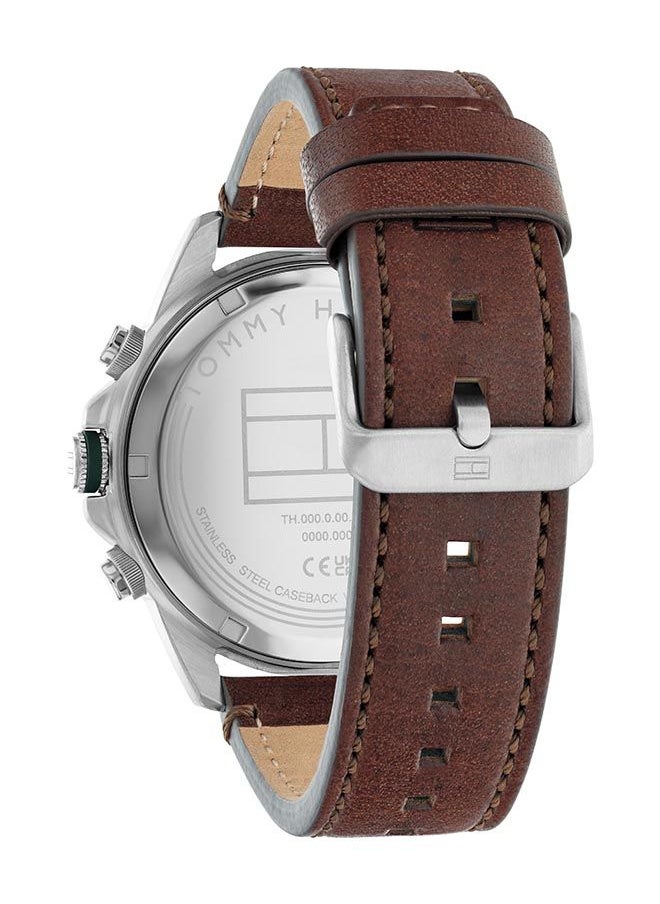 TOMMY HILFIGER - Men Analog Round Shape Leather Wrist Watch 46 mm - Image 1