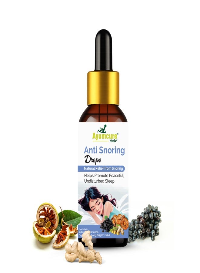 Ayumcure Anti Snoring Drops 30ML| Herbal Nasal Drops for Snoring Relief & Better Sleep | With Indian Bael, Draksha, Dry Ginger & Long Pepper | Improves Breathing | 100% Natural for Men & Women - Image 1