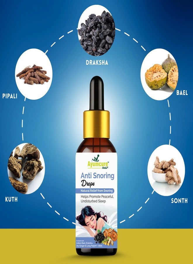 Ayumcure Anti Snoring Drops 30ML| Herbal Nasal Drops for Snoring Relief & Better Sleep | With Indian Bael, Draksha, Dry Ginger & Long Pepper | Improves Breathing | 100% Natural for Men & Women - Image 3
