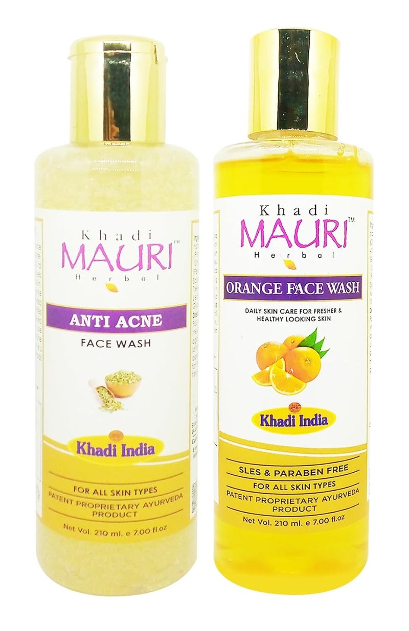 Khadi Mauri Anti Acne Orange face wash Pack of 2 420ml