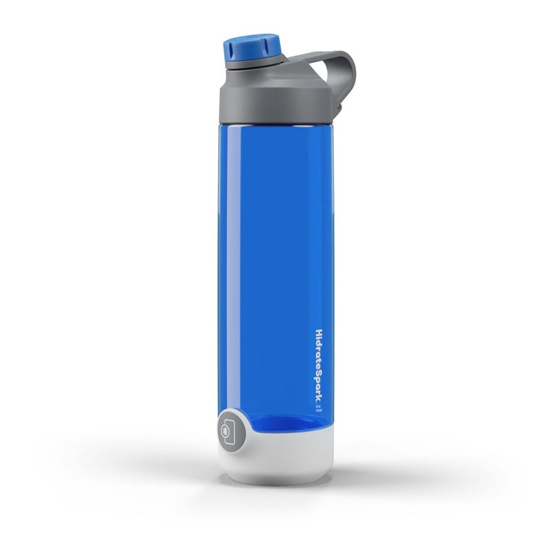 GROB HidrateSpark TAP Smart Water Bottle Royal Blue Tritan Plastic Tap to Track Water Intake Glows to Remind You to Stay Hydrated Chug Lid Royal Blue 680ml - Image 1