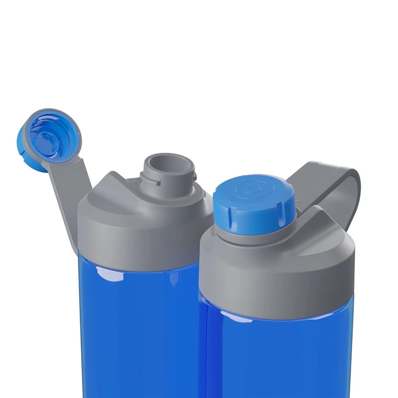 GROB HidrateSpark TAP Smart Water Bottle Royal Blue Tritan Plastic Tap to Track Water Intake Glows to Remind You to Stay Hydrated Chug Lid Royal Blue 680ml - Image 3