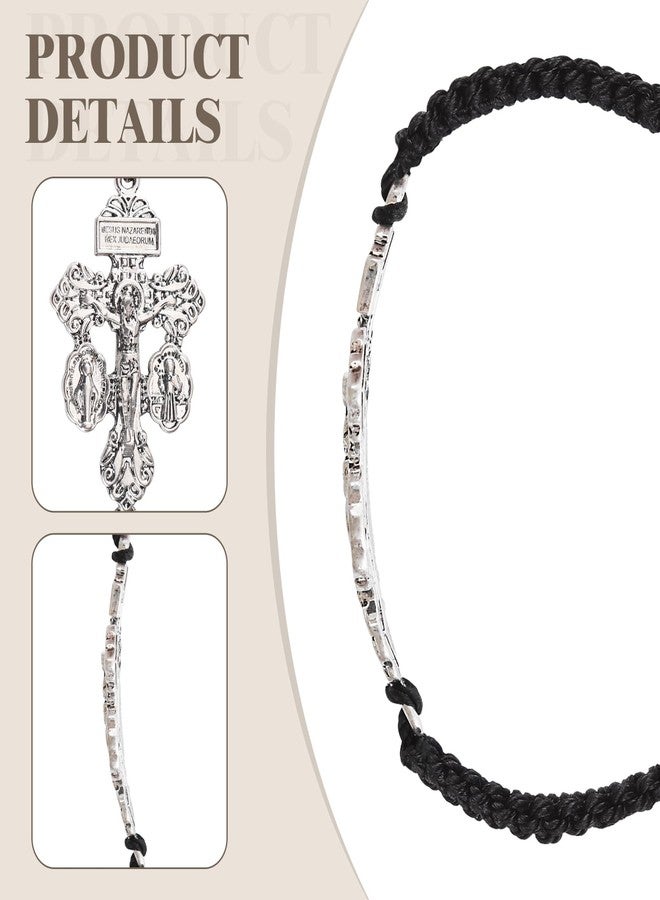 Brilucky Pardon Crucifix Religious Bracelet for Women Men,St Benedict Bracelet,Milagrosa Medal Bracelets,La Cruz Del Perdon Catolica,Crucifijo Del Perdon,Crucifijos Catolicos,Medalla De San Benito Bracelets - Image 3