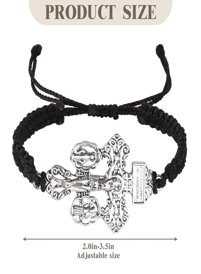 Brilucky Pardon Crucifix Religious Bracelet for Women Men,St Benedict Bracelet,Milagrosa Medal Bracelets,La Cruz Del Perdon Catolica,Crucifijo Del Perdon,Crucifijos Catolicos,Medalla De San Benito Bracelets - Image 2