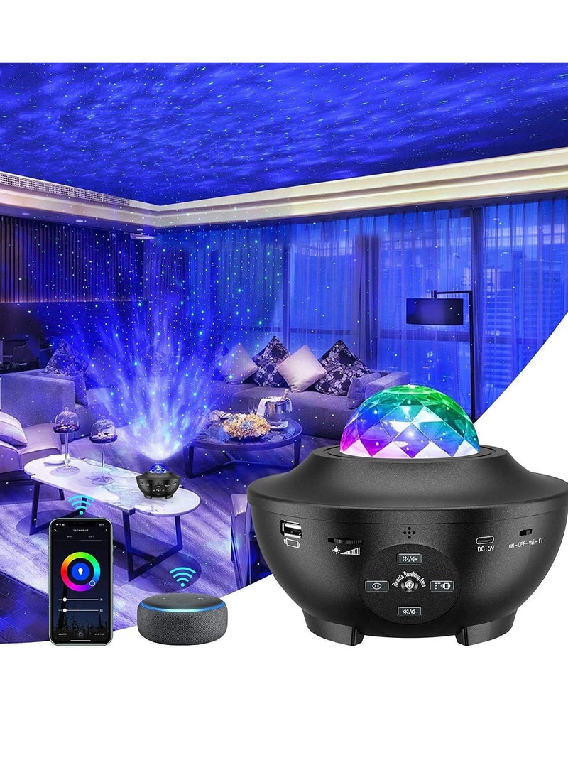 Star Projector, Smart Galaxy Projector Works with Alexa Google Home, 16 Million Colors Phone App Remote Control, Night Light Projector with Bluetooth Speaker for Kids Adults Bedroom - Image 1