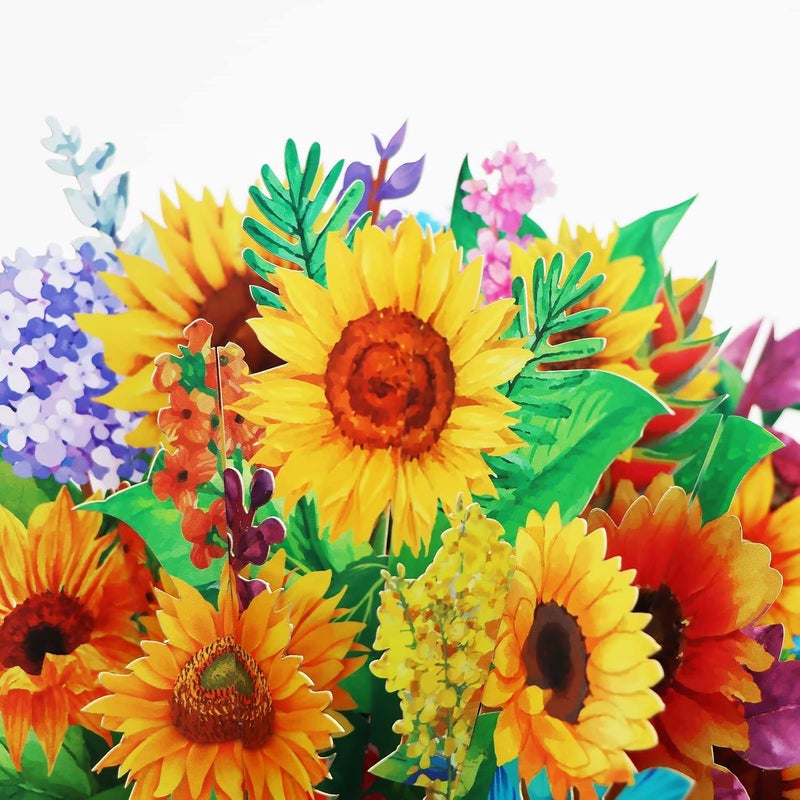 كاست ويف بطاقات زهور منبثقة جميلة كهدية عيد الأم للزوجة والأم مع بطاقة ملاحظة ومغلف - Image 3