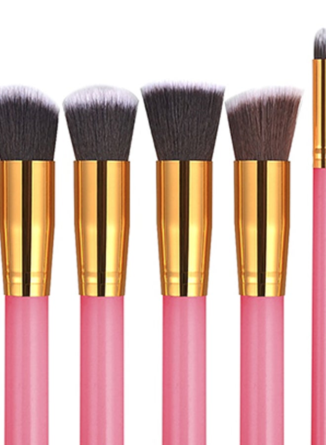 11-Piece Makeup Brush Set Pink/Gold/Black - Image 2