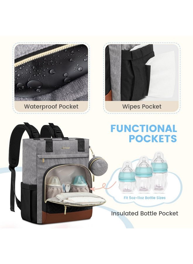 Lovevook LOVEVOOK Diaper Bag Backpack, Baby Bag for Mom with Changing Pad Pacifier Case,Waterproof Trave Baby Girl/Boy Diaper Bag Tote  - Image 4