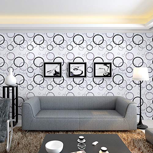 Wollzo Self-Adhesive Wallpaper 45cm x 500cm|White & Black Abstract DIY Stickers|3D Wallpaper for Walls|Wall Paper for Living Room|Wall Stickers for Home Decor|Wallpaper for Walls Sticker|Wall Decor - Image 4