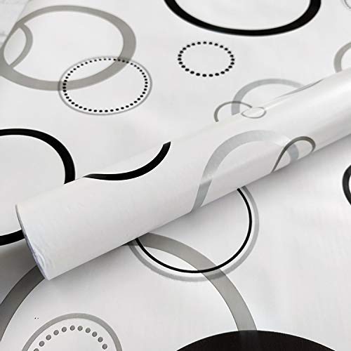 Wollzo Self-Adhesive Wallpaper 45cm x 500cm|White & Black Abstract DIY Stickers|3D Wallpaper for Walls|Wall Paper for Living Room|Wall Stickers for Home Decor|Wallpaper for Walls Sticker|Wall Decor - Image 1
