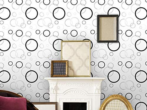 Wollzo Self-Adhesive Wallpaper 45cm x 500cm|White & Black Abstract DIY Stickers|3D Wallpaper for Walls|Wall Paper for Living Room|Wall Stickers for Home Decor|Wallpaper for Walls Sticker|Wall Decor - Image 2