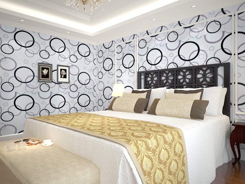 Wollzo Self-Adhesive Wallpaper 45cm x 500cm|White & Black Abstract DIY Stickers|3D Wallpaper for Walls|Wall Paper for Living Room|Wall Stickers for Home Decor|Wallpaper for Walls Sticker|Wall Decor - Image 3