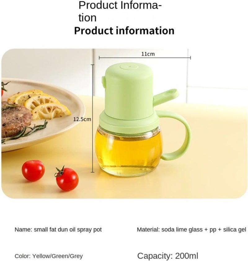 Shrux Glass Oil Sprayer BottleOlive oil Sprinkler Bottle With Easy Carry handleRefillable Vinegar and Lime Juice Sprinkler Mist Spray DispenserAir Fryer and BBQ Use Olive oil Bottle200ML - Image 4