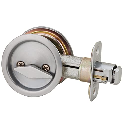 Kwikset قفل باب/حمام جيب دائري من كويكست 335 26D بتصميم ليفر قفل في كروم ساتين، قد يختلف تصميم الرافعة القابلة للقفل - Image 5