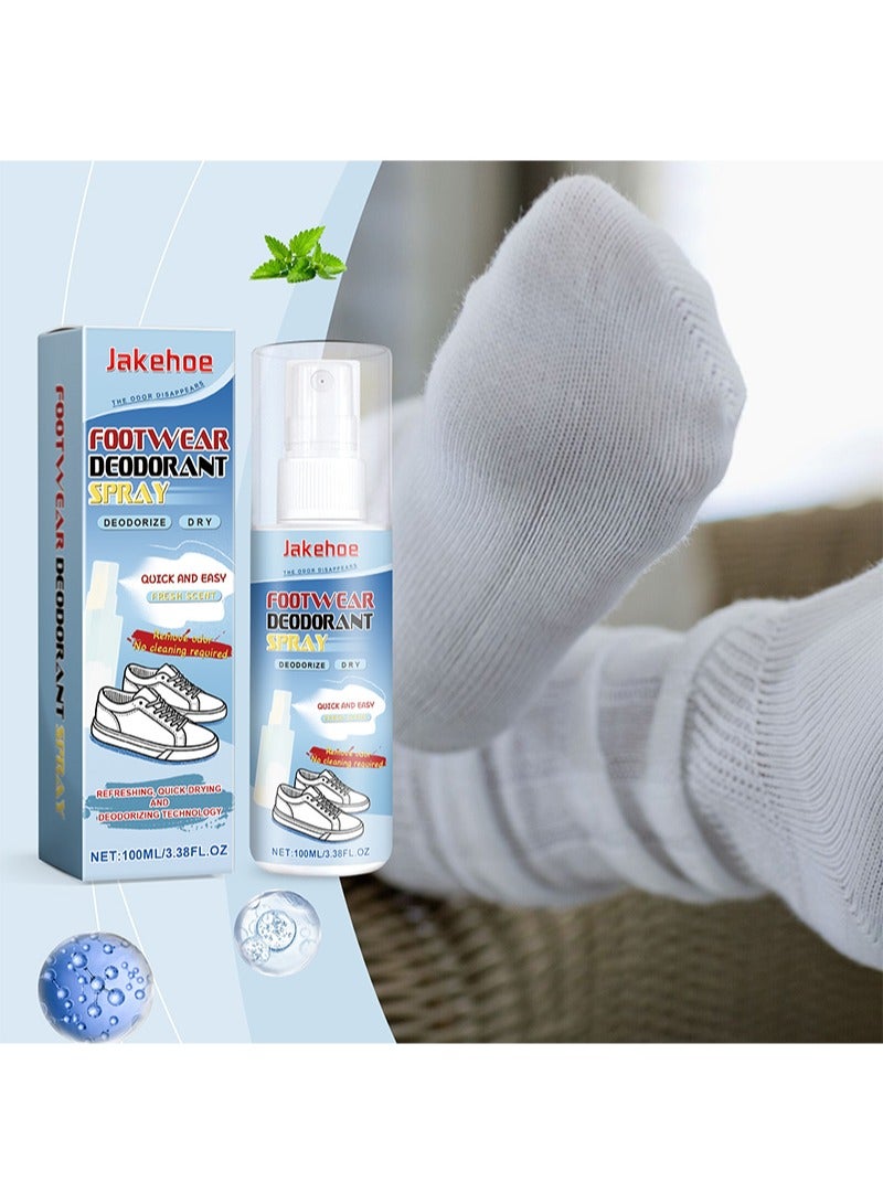 Jakehoe Natural Shoe Deodorizer Spray Muti Purpose Foot Odor for Shoes Sneakers Boots Sandals Shoe Shock Antibacterial Spray  Shoe And Socks Freshener Odor Remover Refreshing Foot Spray - Image 1