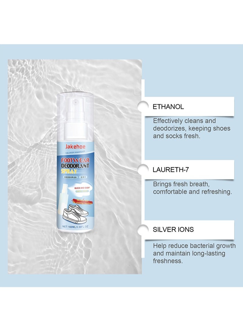 Jakehoe Natural Shoe Deodorizer Spray Muti Purpose Foot Odor for Shoes Sneakers Boots Sandals Shoe Shock Antibacterial Spray  Shoe And Socks Freshener Odor Remover Refreshing Foot Spray - Image 2
