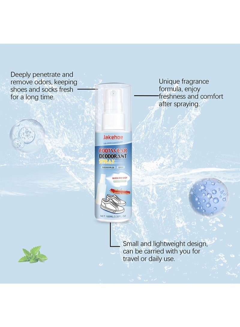 Jakehoe Natural Shoe Deodorizer Spray Muti Purpose Foot Odor for Shoes Sneakers Boots Sandals Shoe Shock Antibacterial Spray  Shoe And Socks Freshener Odor Remover Refreshing Foot Spray - Image 3