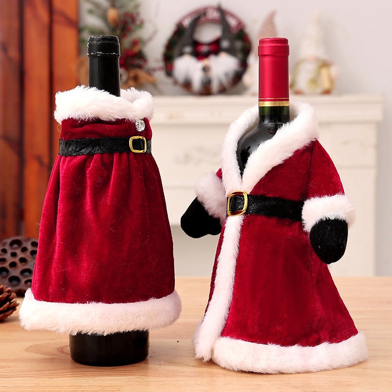 New Christmas Decorations Dress Dress Wine Bottle Set Creative Christmas Wine Set Home Dining Table Decoration - Image 2