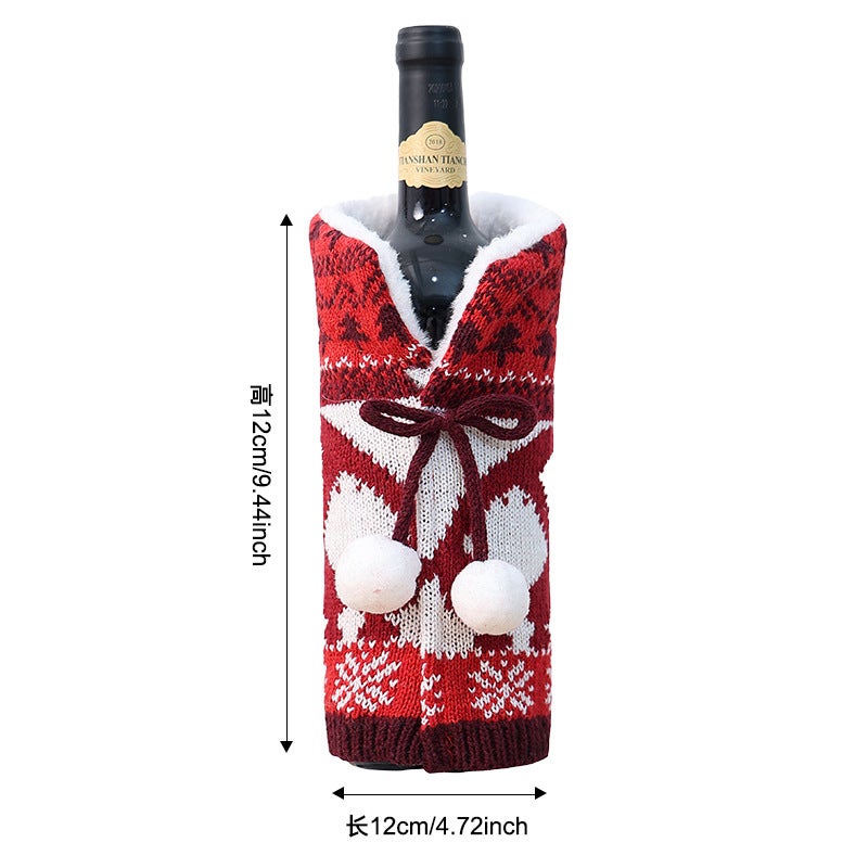 New Christmas Decorations Dress Dress Wine Bottle Set Creative Christmas Wine Set Home Dining Table Decoration - Image 1