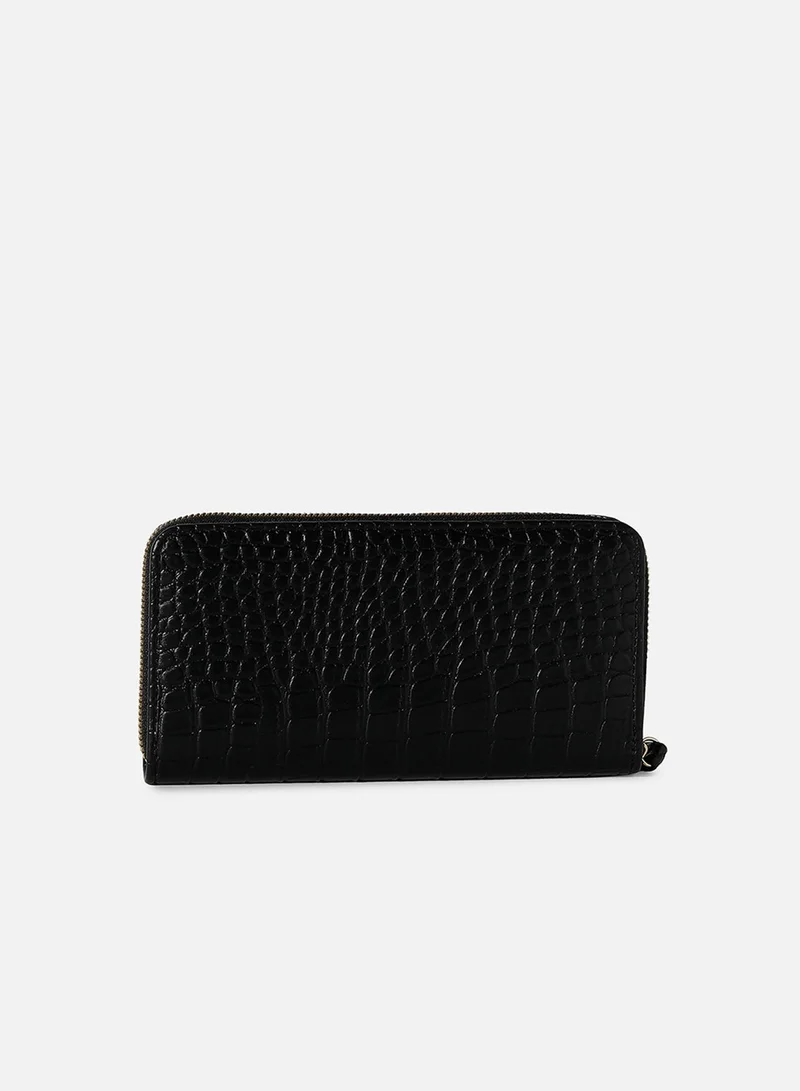 صوص هاوت محفظة جلد نباتي أسود مزخرف