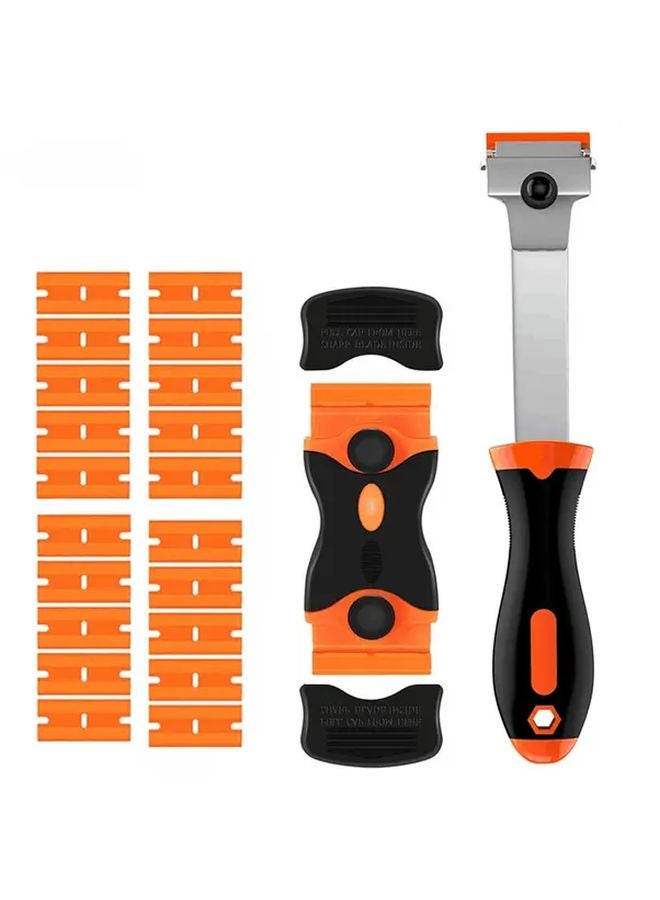 39.37 Inch Scraper Set with 20 Plastic Blades for Stove Cleaning Adhesive Remover - Image 1